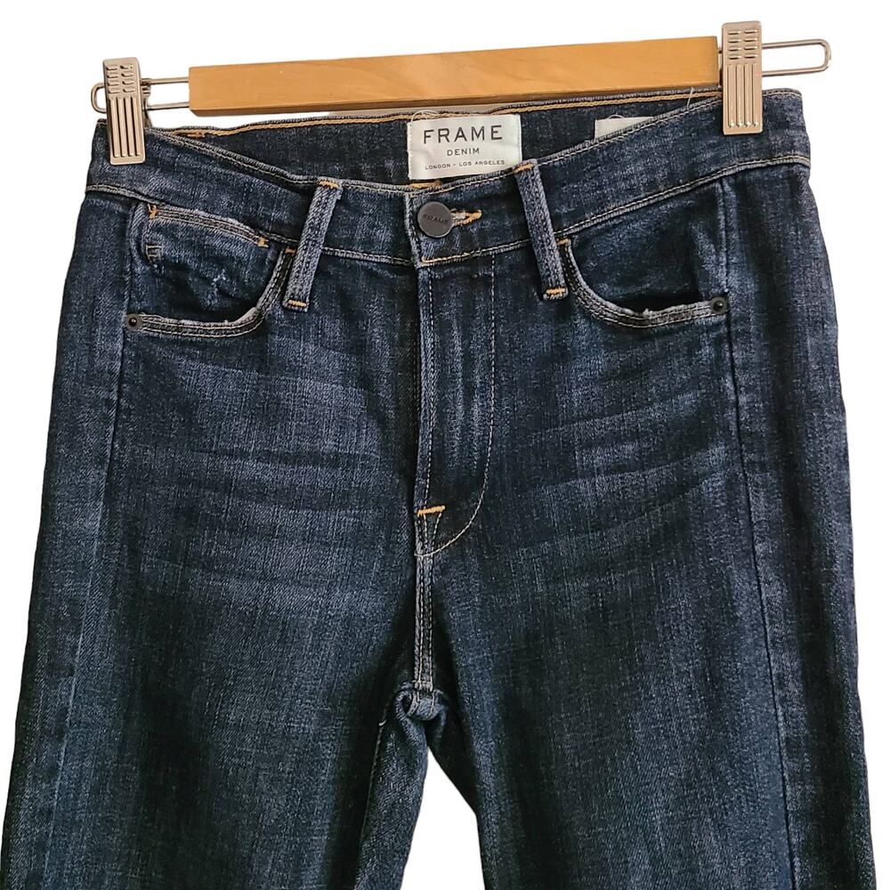 FRAME Le High Skinny Side Step Ankle Crop Jeans LHSKSS133 Harway Women's 24 - Picture 4 of 12
